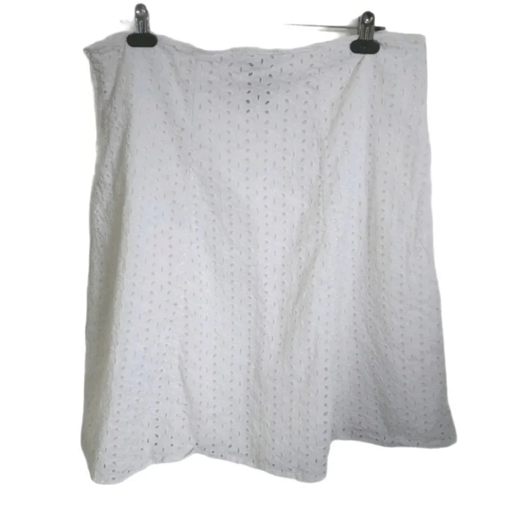 George White Eyelet  A-Line Full Skirt, Lining, 14